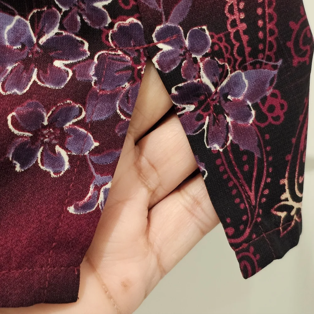 Laura Scott Floral and Paisley Print LS Button-Up Blouse, EUC, Size 22W (3X) - Picture 8 of 11